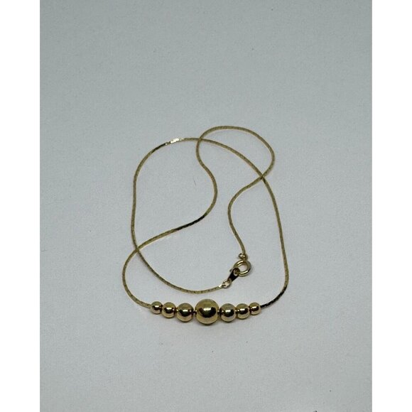 1970's vintage slide a bead gold tone minimalist necklace 18" - Picture 3 of 3